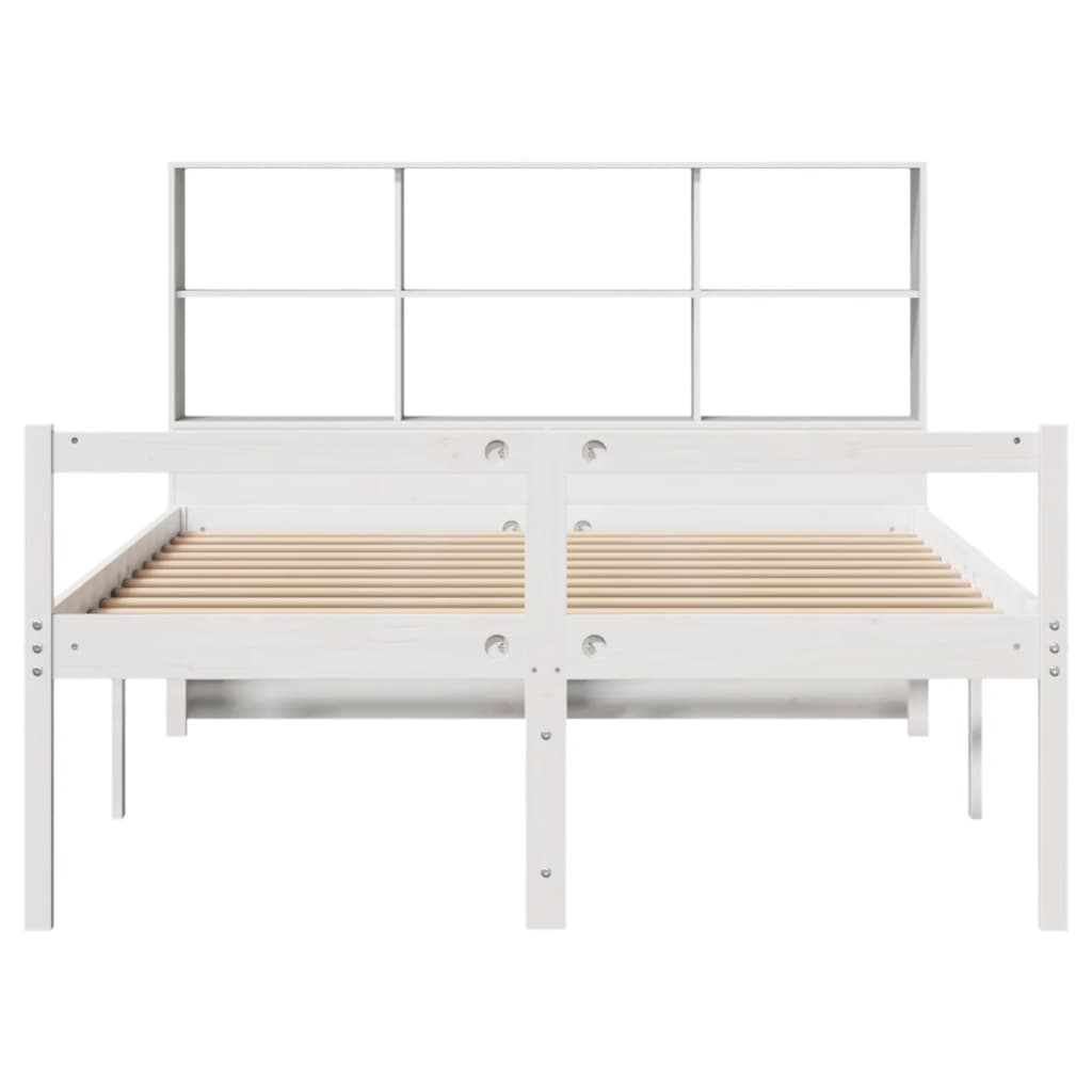 vidaXL Bookcase Bed without Mattress White 140x200 cm Solid Wood Pine