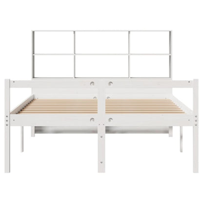 vidaXL Bookcase Bed without Mattress White 140x200 cm Solid Wood Pine