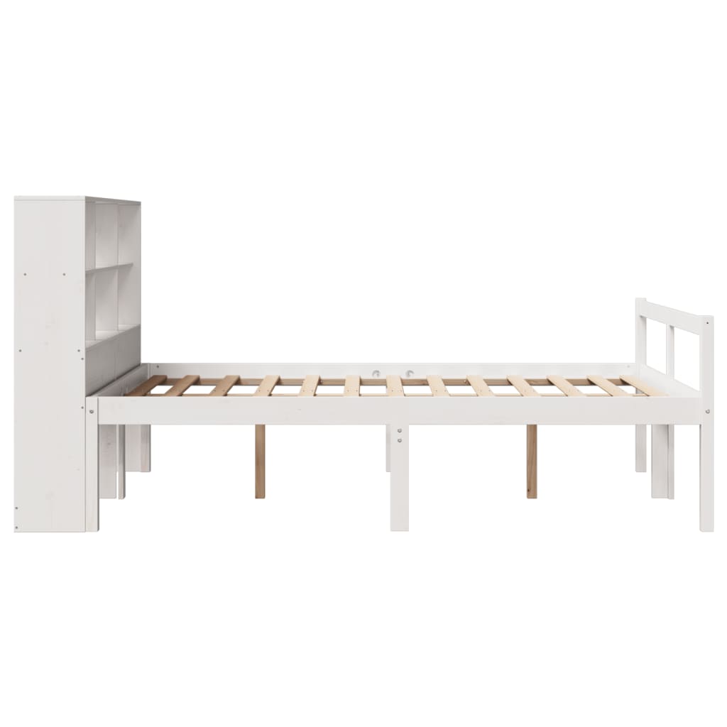 vidaXL Bookcase Bed without Mattress White 140x200 cm Solid Wood Pine
