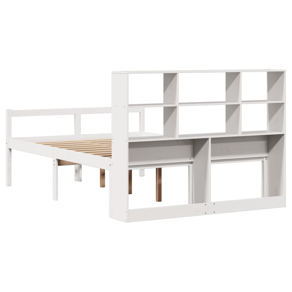 vidaXL Bookcase Bed without Mattress White 140x200 cm Solid Wood Pine