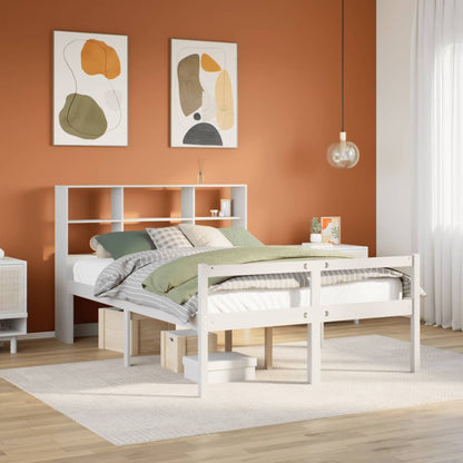 vidaXL Bookcase Bed without Mattress White 140x200 cm Solid Wood Pine