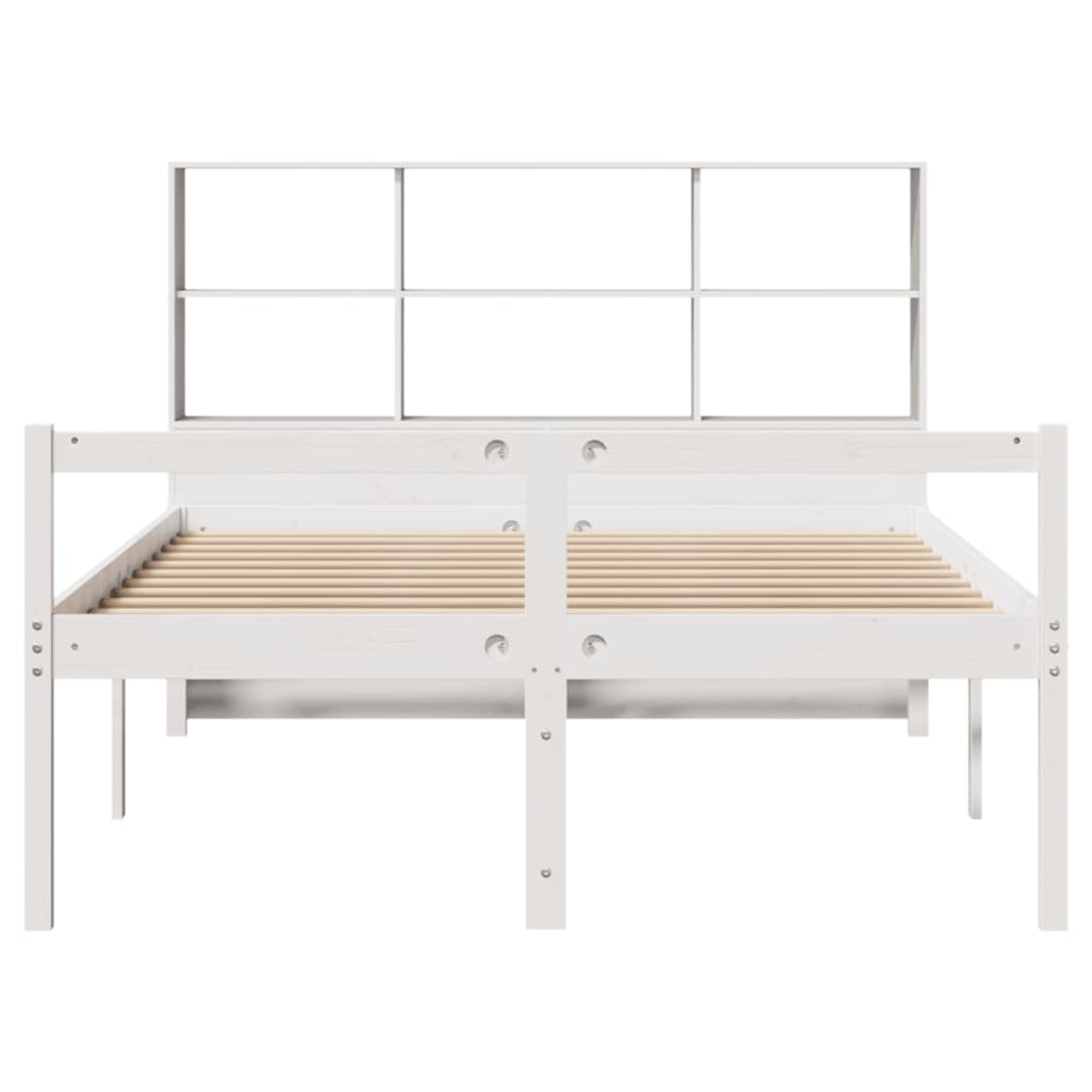 vidaXL Bookcase Bed without Mattress White 160x200 cm Solid Wood Pine