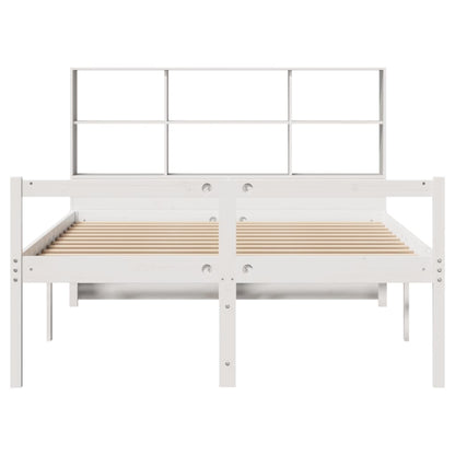 vidaXL Bookcase Bed without Mattress White 160x200 cm Solid Wood Pine