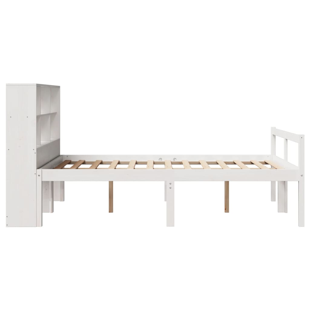 vidaXL Bookcase Bed without Mattress White 160x200 cm Solid Wood Pine