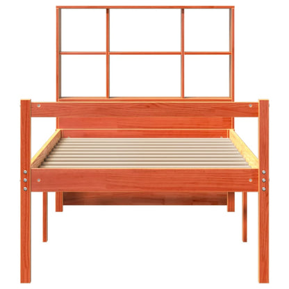 vidaXL Bookcase Bed without Mattress Wax Brown 75x190 cm Small Single Solid Wood