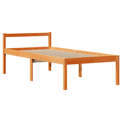 vidaXL Bookcase Bed without Mattress Wax Brown 75x190 cm Small Single Solid Wood