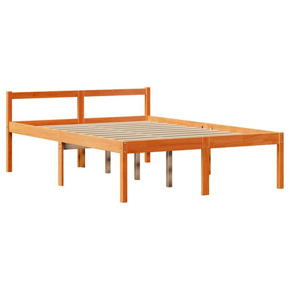 vidaXL Bookcase Bed without Mattress Wax Brown 140x200 cm Solid Wood