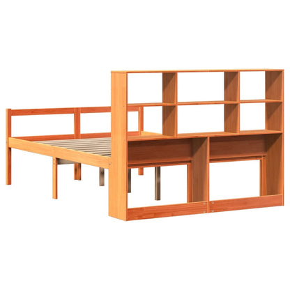 vidaXL Bookcase Bed without Mattress Wax Brown 150x200 cm King Size Solid Wood