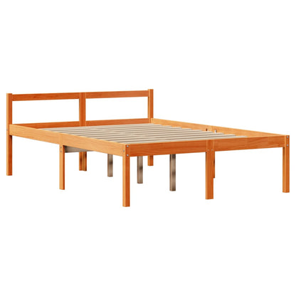 vidaXL Bookcase Bed without Mattress Wax Brown 150x200 cm King Size Solid Wood