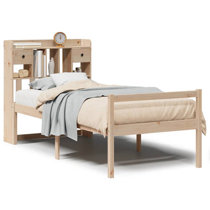 vidaXL Bookcase Bed without Mattress 75x190 cm Small Single Solid Wood Pine