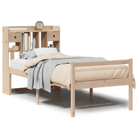 vidaXL Bookcase Bed without Mattress 75x190 cm Small Single Solid Wood Pine
