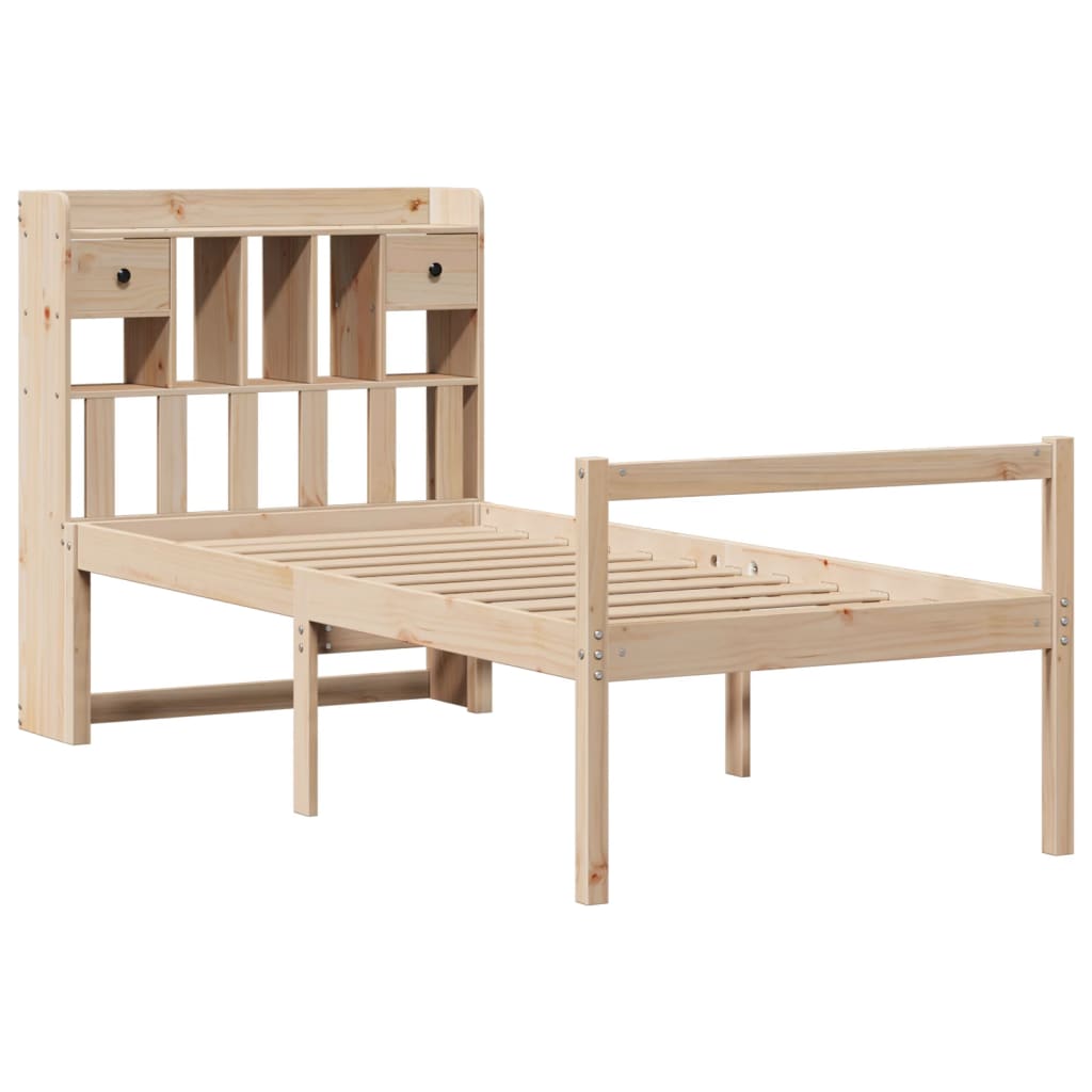 vidaXL Bookcase Bed without Mattress 75x190 cm Small Single Solid Wood Pine