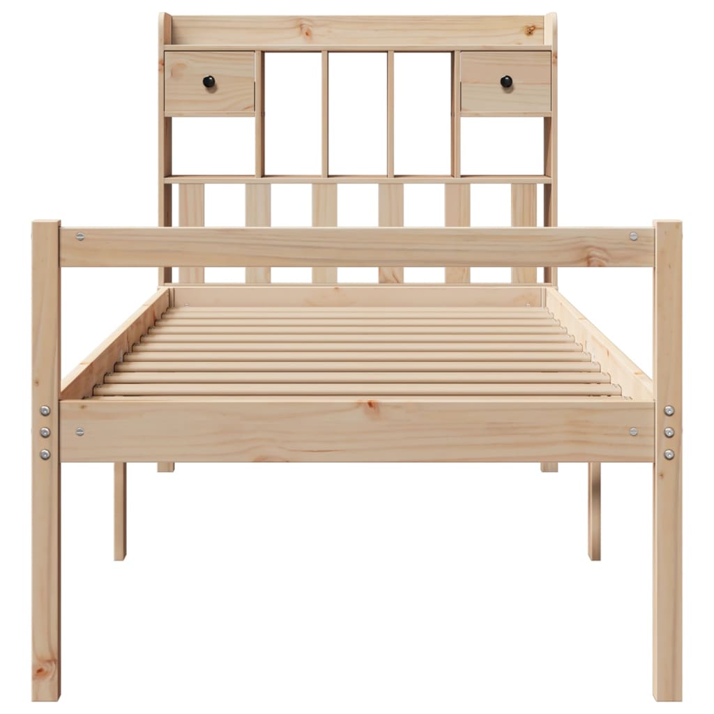 vidaXL Bookcase Bed without Mattress 75x190 cm Small Single Solid Wood Pine
