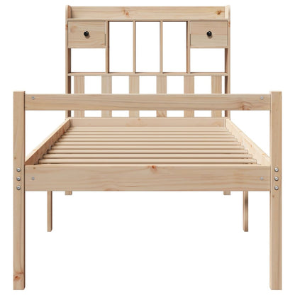 vidaXL Bookcase Bed without Mattress 75x190 cm Small Single Solid Wood Pine