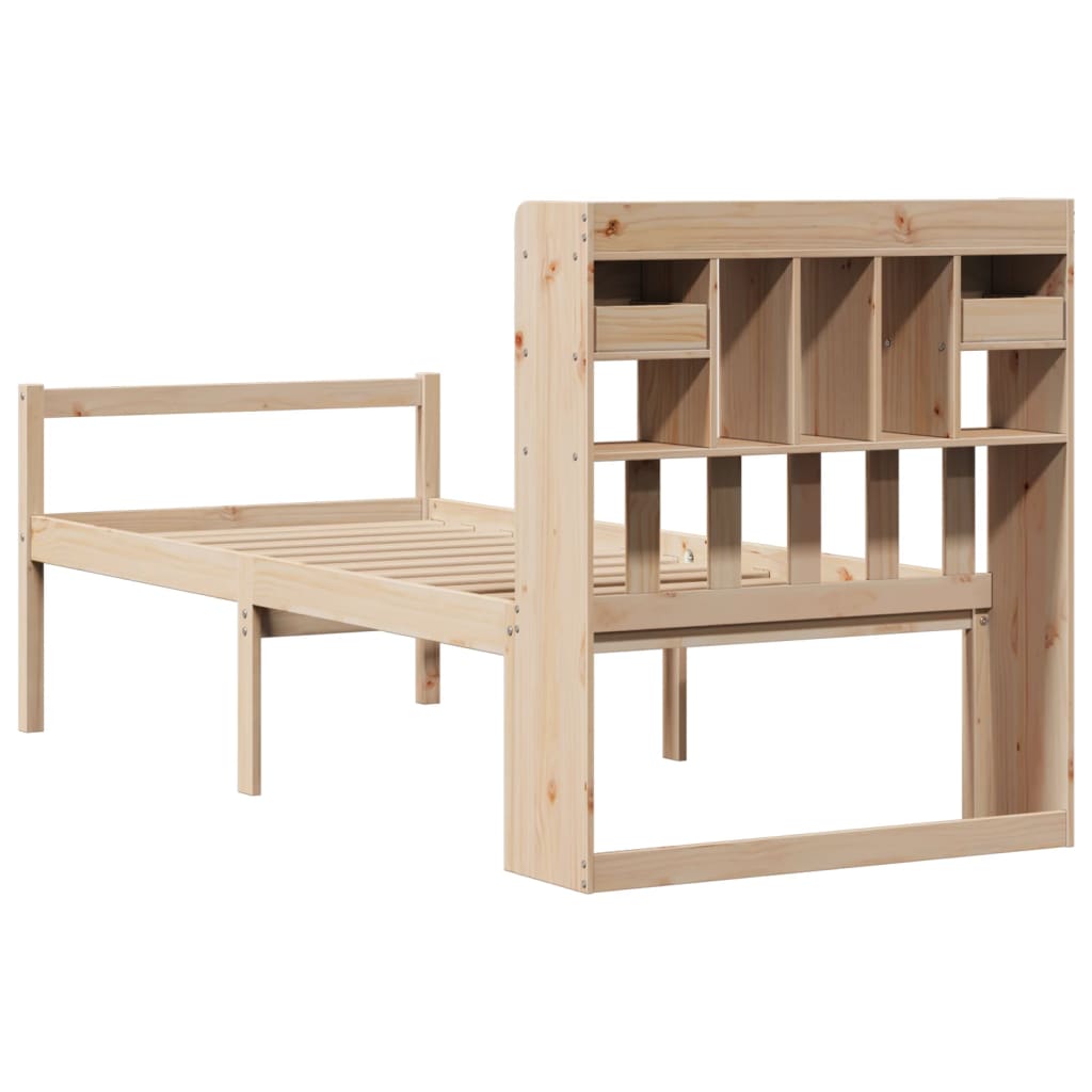 vidaXL Bookcase Bed without Mattress 75x190 cm Small Single Solid Wood Pine