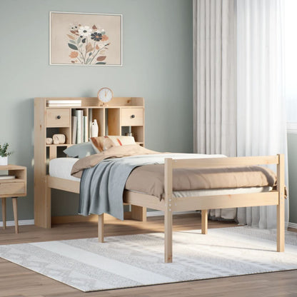 vidaXL Bookcase Bed without Mattress 75x190 cm Small Single Solid Wood Pine