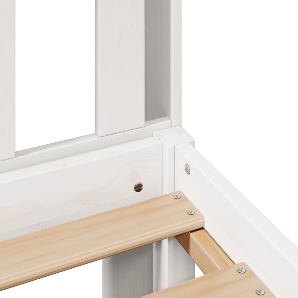 vidaXL Bookcase Bed without Mattress White 90x190 cm Single Solid Wood Pine