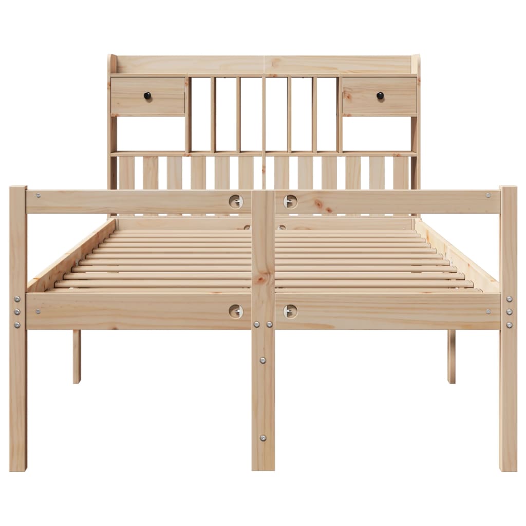 vidaXL Bookcase Bed without Mattress 135x190 cm Doouble Solid Wood Pine