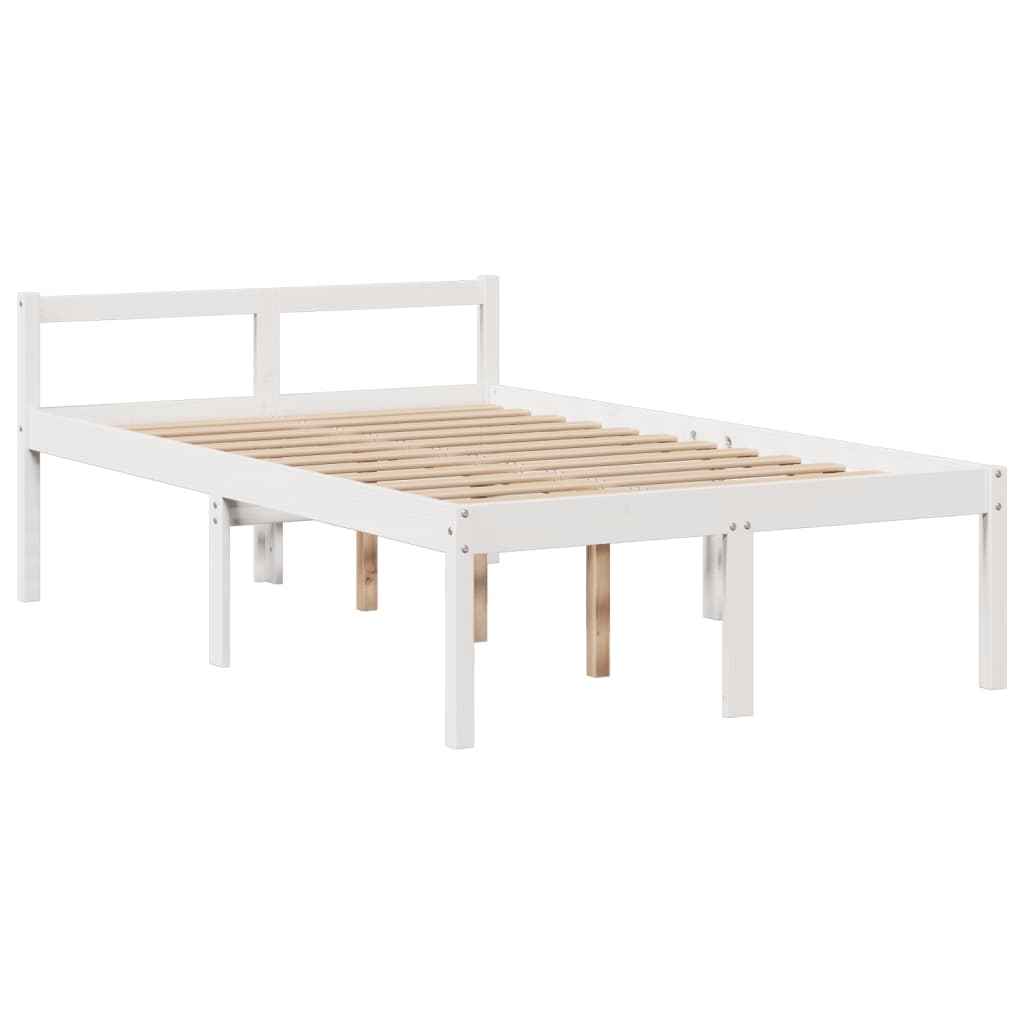 vidaXL Bookcase Bed without Mattress White 135x190 cm Doouble Solid Wood Pine