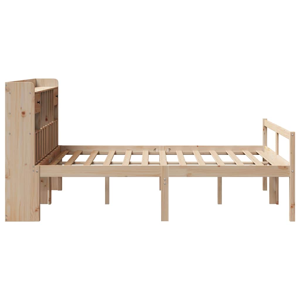 vidaXL Bookcase Bed without Mattress 140x190 cm Solid Wood Pine
