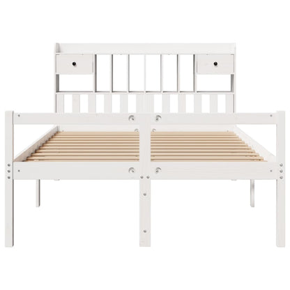 vidaXL Bookcase Bed without Mattress White 140x190 cm Solid Wood Pine