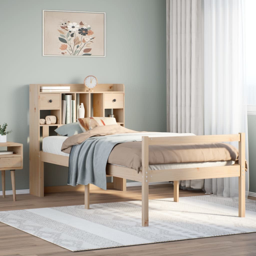 vidaXL Bookcase Bed without Mattress 90x200 cm Solid Wood Pine