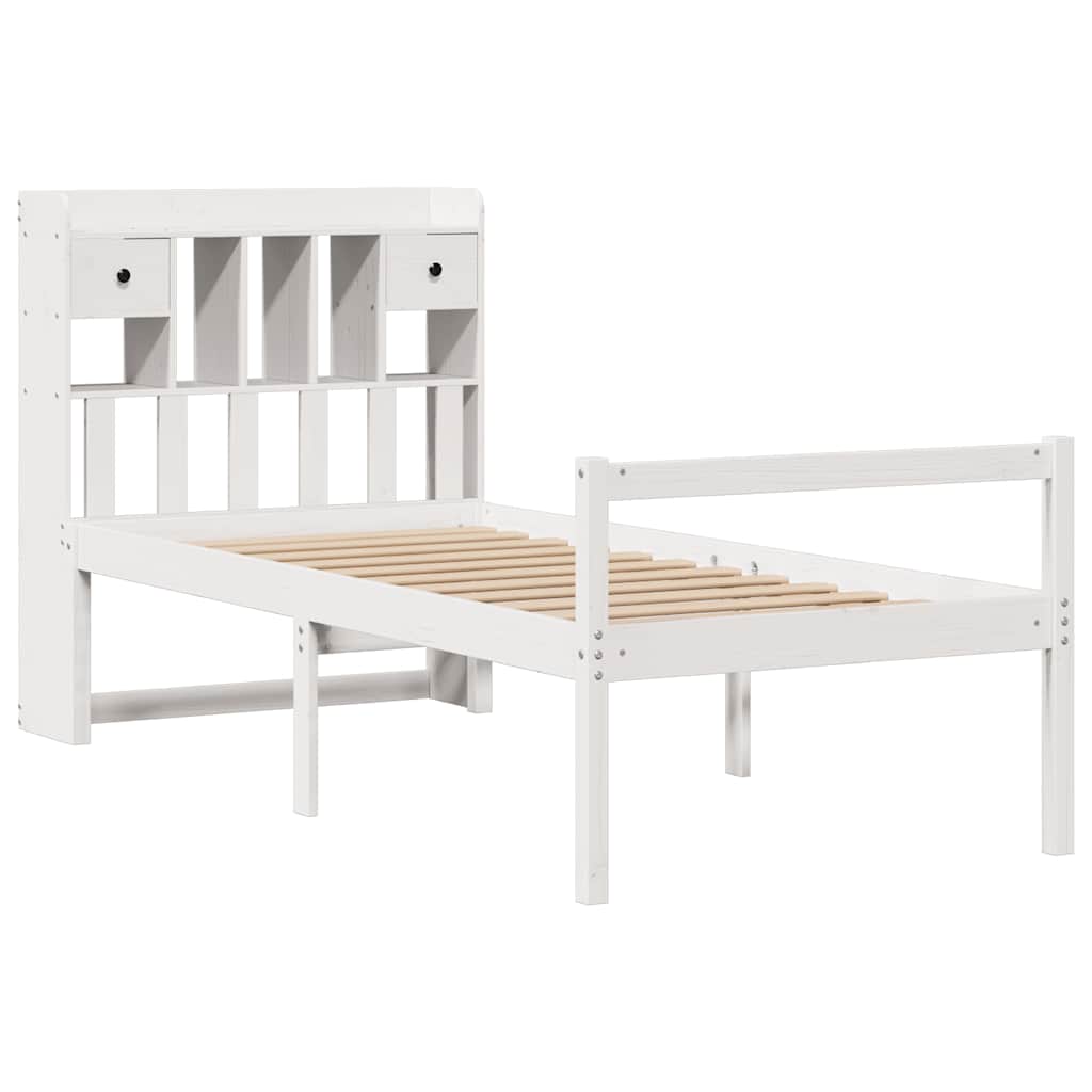 vidaXL Bookcase Bed without Mattress White 90x200 cm Solid Wood Pine