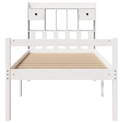 vidaXL Bookcase Bed without Mattress White 90x200 cm Solid Wood Pine