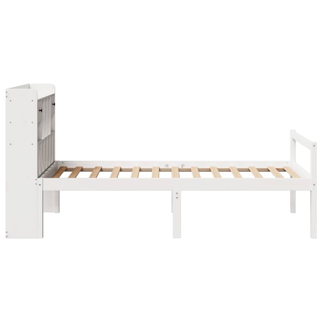 vidaXL Bookcase Bed without Mattress White 90x200 cm Solid Wood Pine
