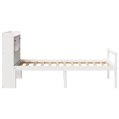 vidaXL Bookcase Bed without Mattress White 90x200 cm Solid Wood Pine