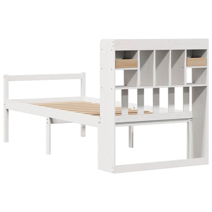 vidaXL Bookcase Bed without Mattress White 90x200 cm Solid Wood Pine