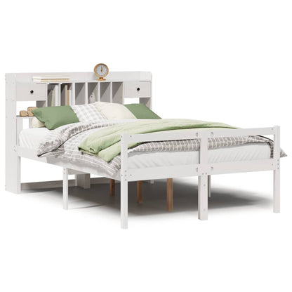 vidaXL Bookcase Bed without Mattress White 140x200 cm Solid Wood Pine