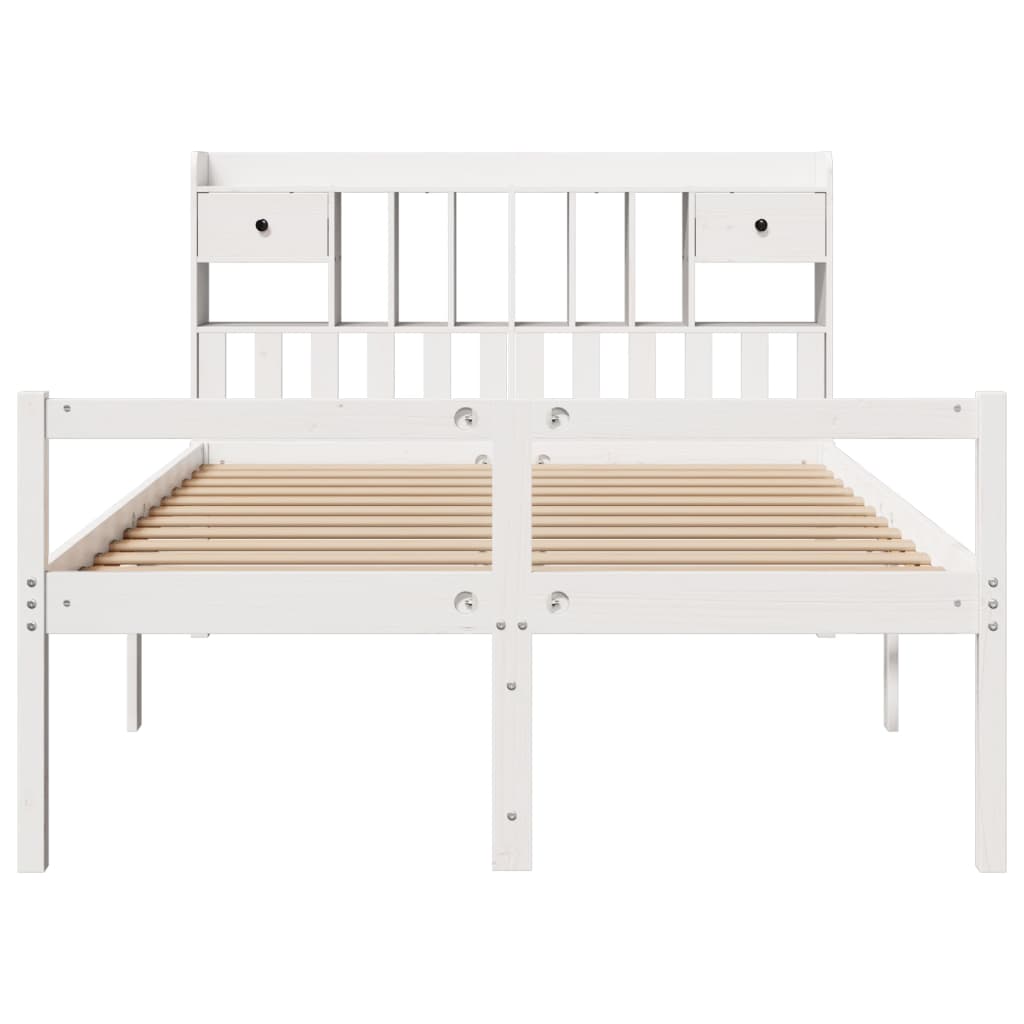 vidaXL Bookcase Bed without Mattress White 140x200 cm Solid Wood Pine