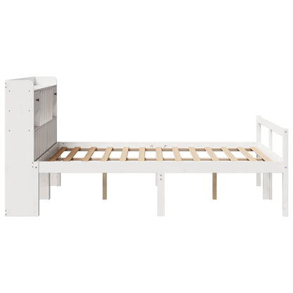 vidaXL Bookcase Bed without Mattress White 140x200 cm Solid Wood Pine