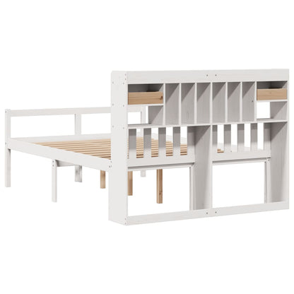 vidaXL Bookcase Bed without Mattress White 140x200 cm Solid Wood Pine