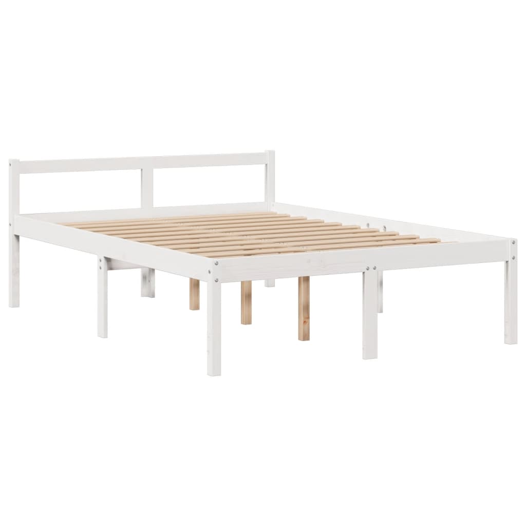vidaXL Bookcase Bed without Mattress White 140x200 cm Solid Wood Pine