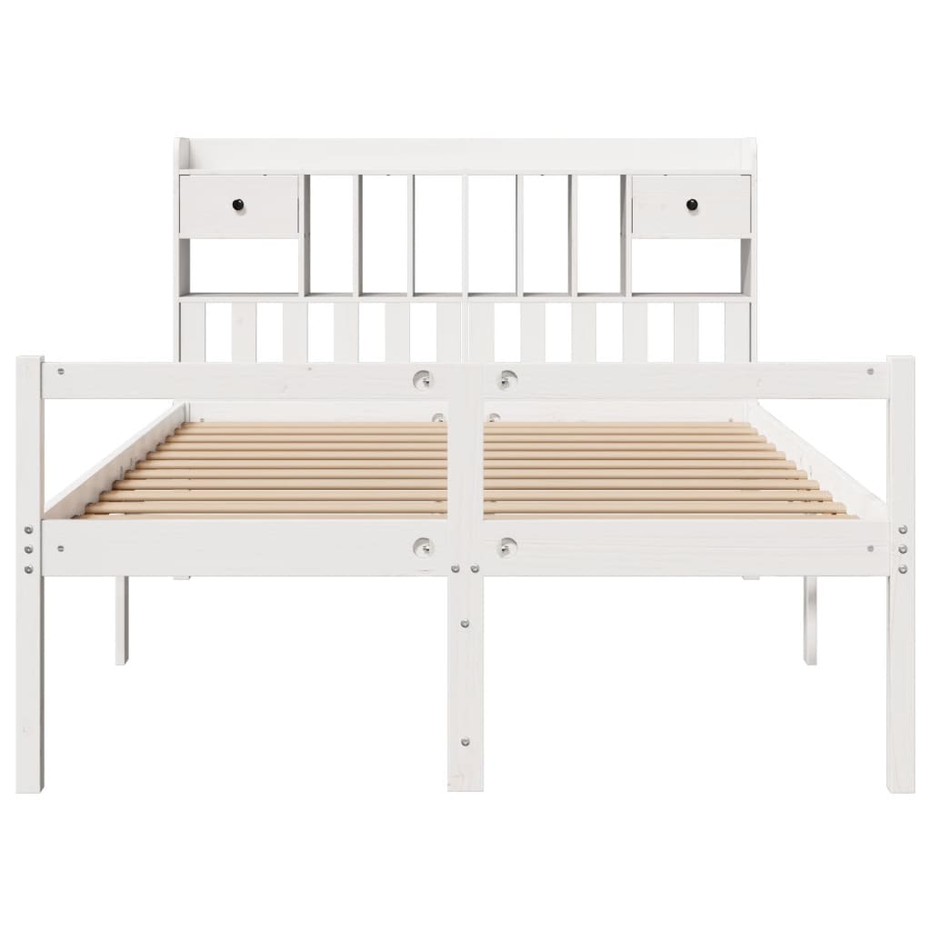 vidaXL Bookcase Bed without Mattress White 160x200 cm Solid Wood Pine
