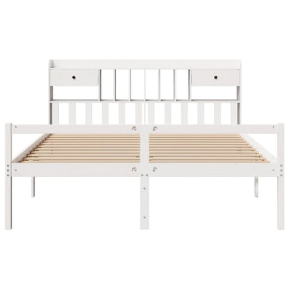 vidaXL Bookcase Bed without Mattress White 180x200 cm Super King Solid Wood Pine