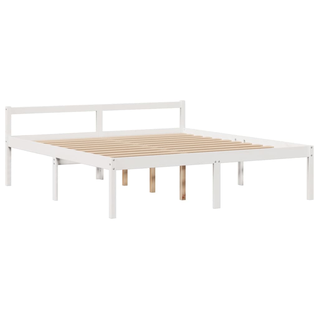 vidaXL Bookcase Bed without Mattress White 180x200 cm Super King Solid Wood Pine
