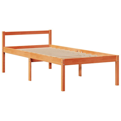 vidaXL Bookcase Bed without Mattress Wax Brown 75x190 cm Small Single Solid Wood Pine