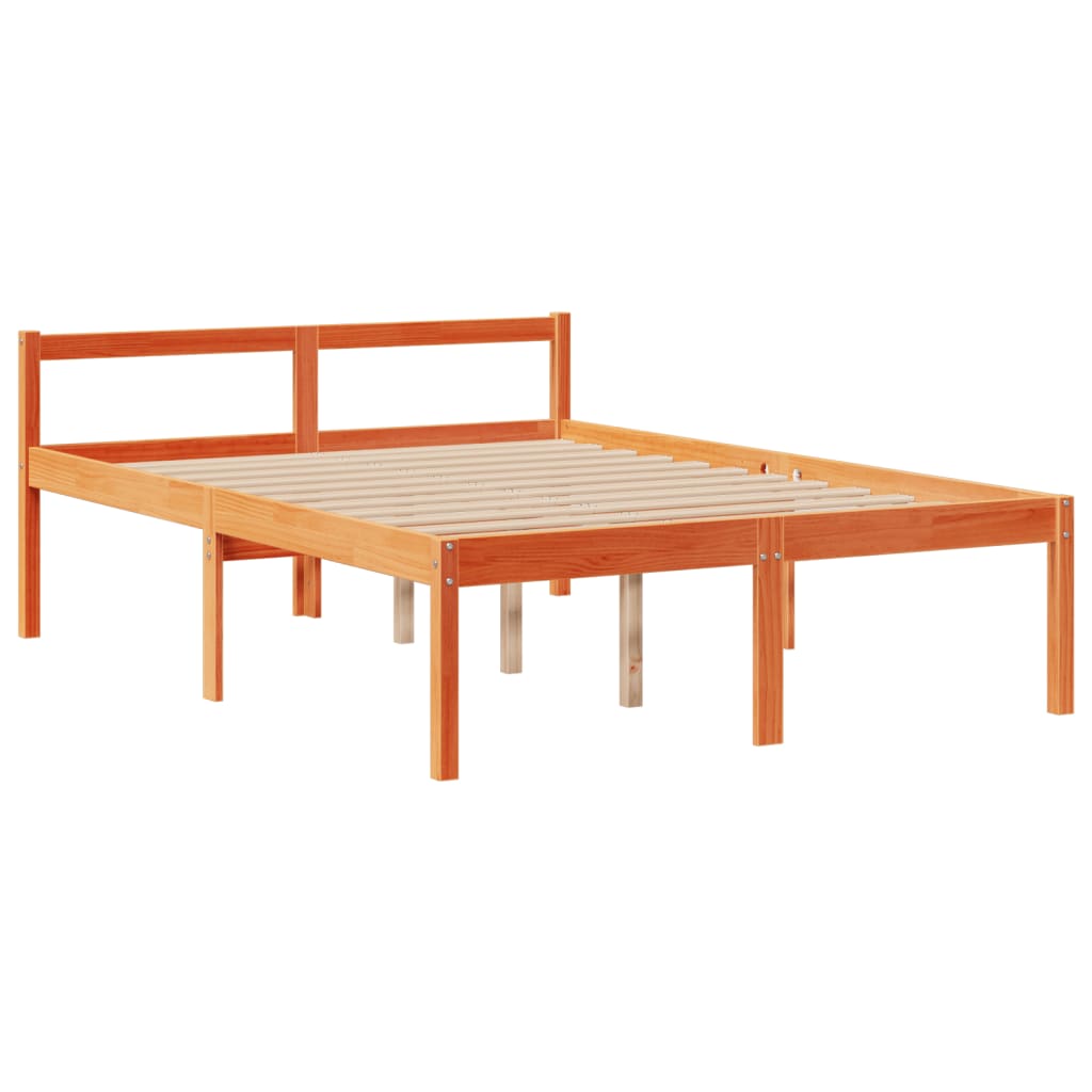 vidaXL Bookcase Bed without Mattress Wax Brown 160x200cm Solid Wood Pine