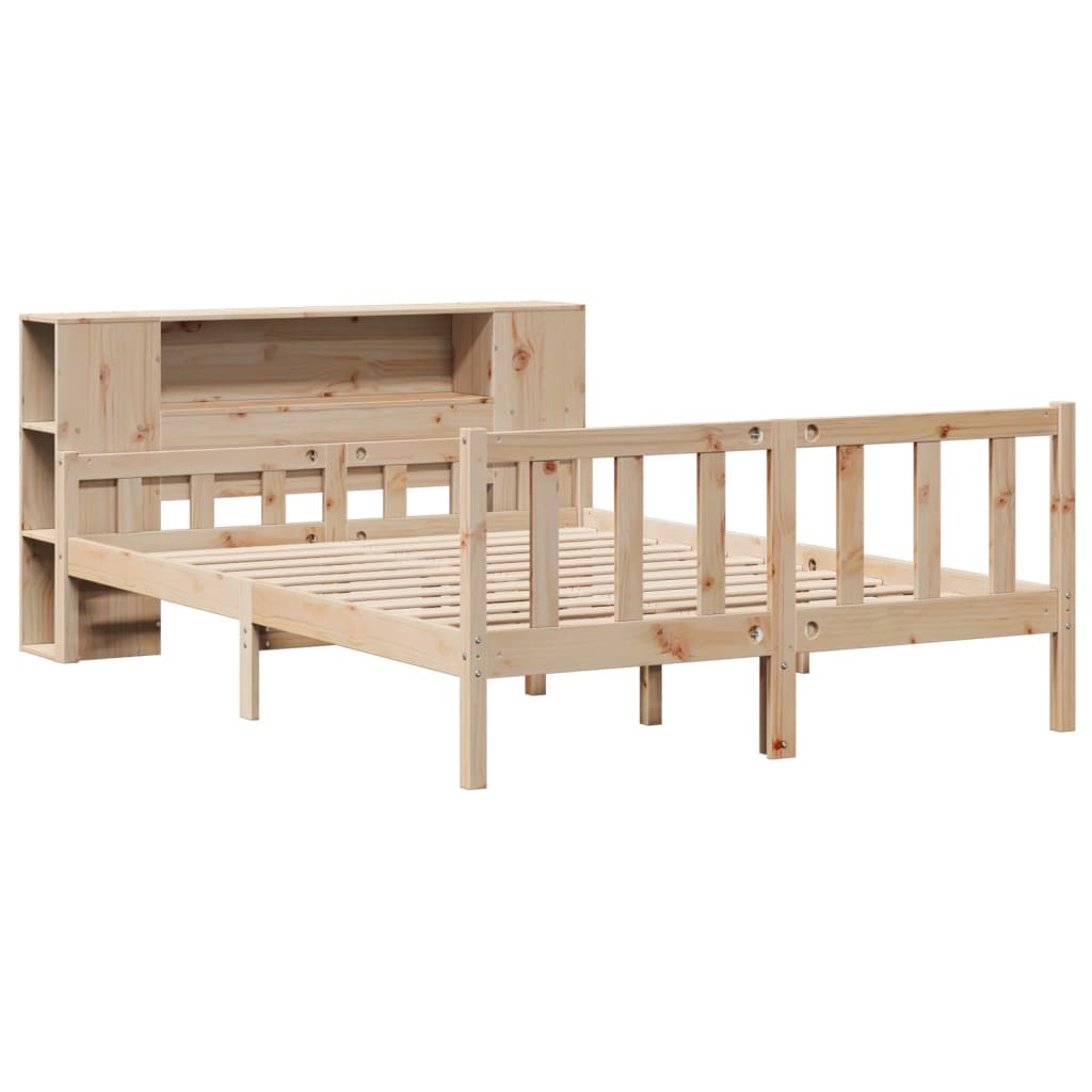 vidaXL Bookcase Bed without Mattress 160x200 cm Solid Wood Pine