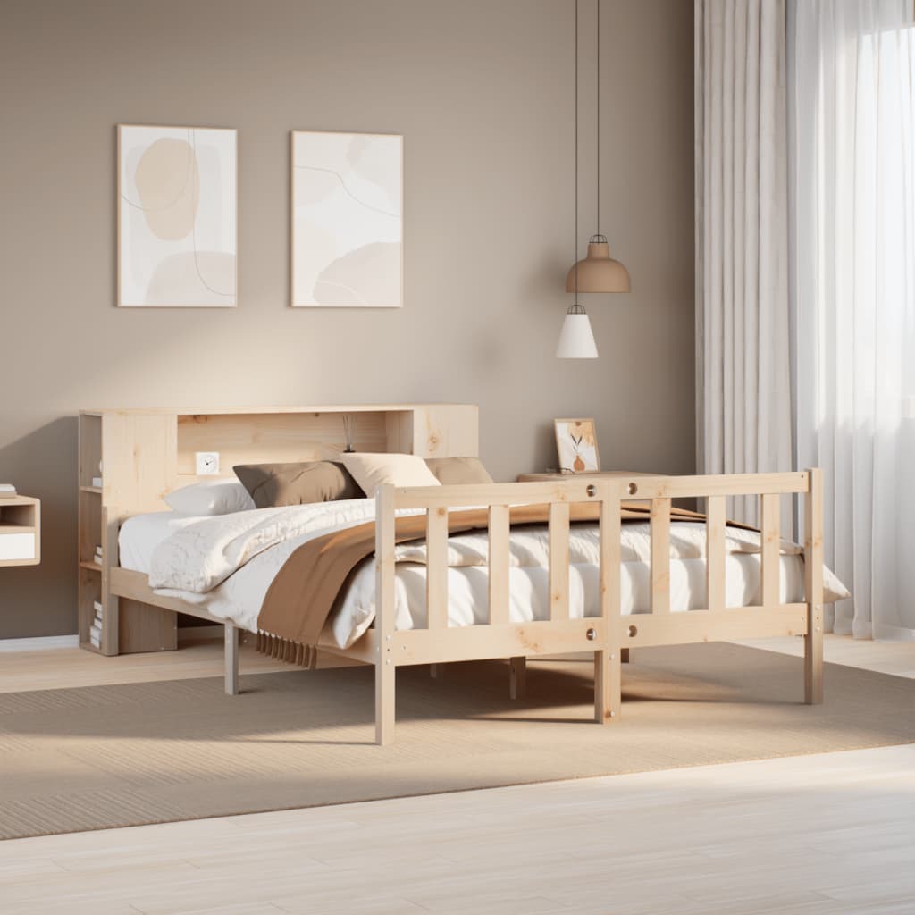 vidaXL Bookcase Bed without Mattress 160x200 cm Solid Wood Pine