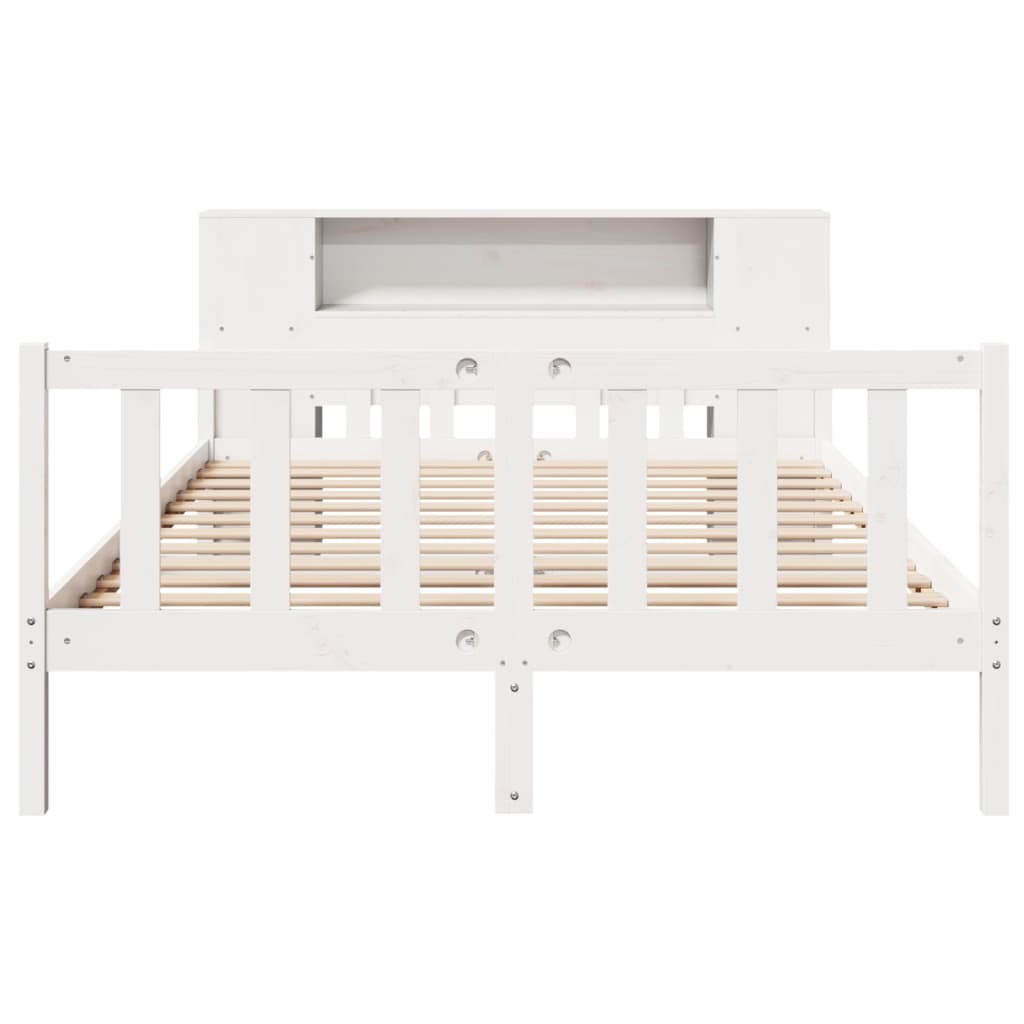 vidaXL Bookcase Bed without Mattress White 160x200 cm Solid Wood Pine