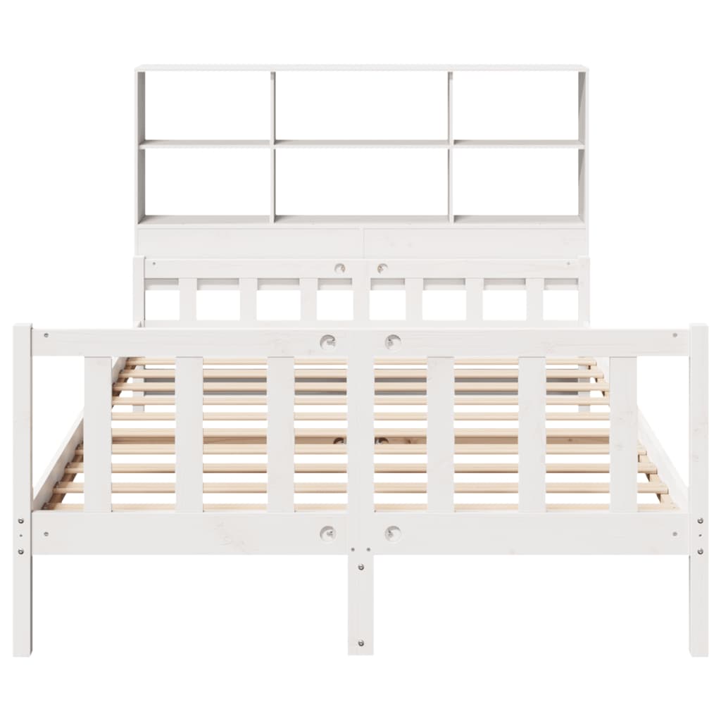 vidaXL Bookcase Bed without Mattress White 160x200 cm Solid Wood Pine