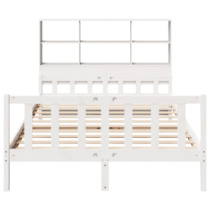 vidaXL Bookcase Bed without Mattress White 160x200 cm Solid Wood Pine