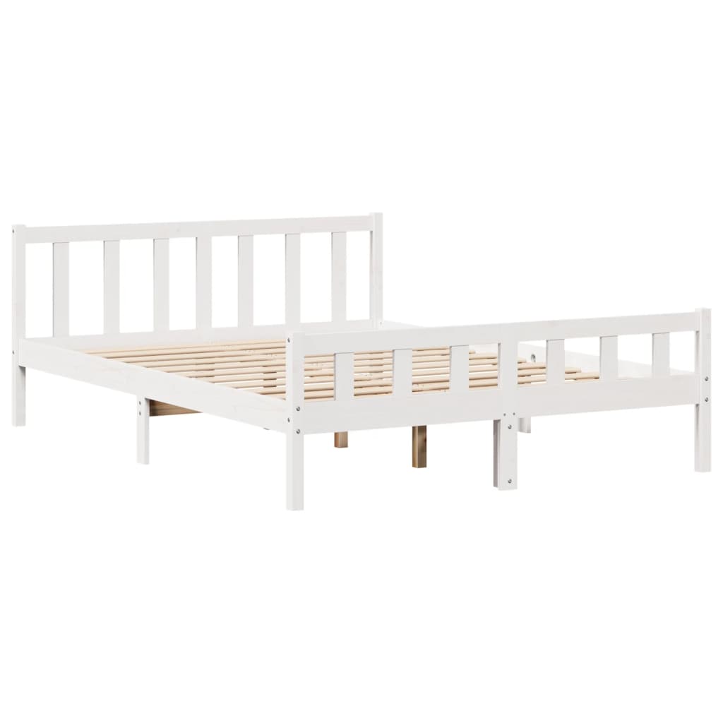 vidaXL Bookcase Bed without Mattress White 160x200 cm Solid Wood Pine