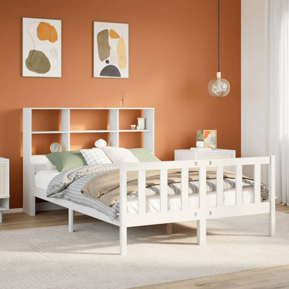 vidaXL Bookcase Bed without Mattress White 160x200 cm Solid Wood Pine