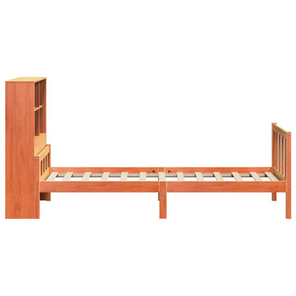 vidaXL Bookcase Bed without Mattress Wax Brown 75x190 cm Small Single Solid Wood
