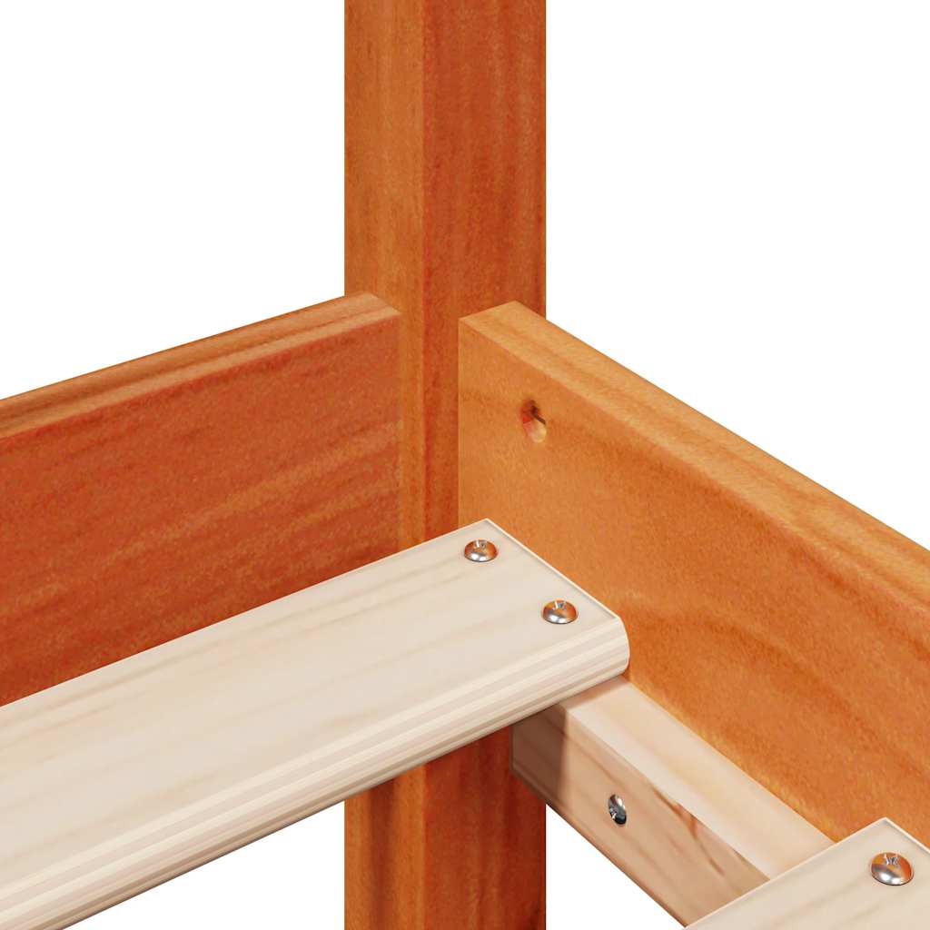 vidaXL Bookcase Bed without Mattress Wax Brown 150x200 cm King Solid Wood